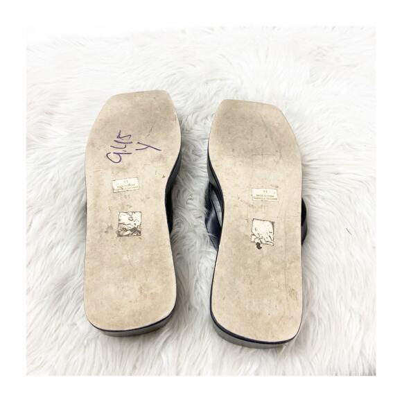 Jeffrey Campbell Y2K 11 Black Womens Leather Square Toe Thong Flip Flop Sandals - Picture 9 of 12